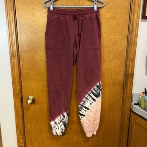 MAURICES maroon tie dye sweat pants